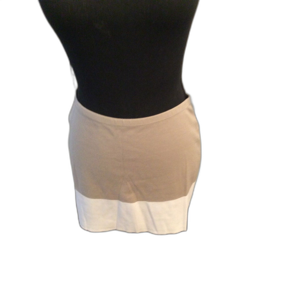 Bailey44 Colorblock Mini Skirt Neutral Leather Small S